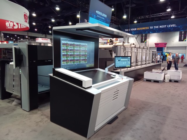 Heidleberg's booth at Printing United in Las Vegas in October 2022